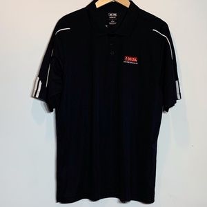 NWT adidas Climalite DELTA logo embroidered black polo golf shirt‎
